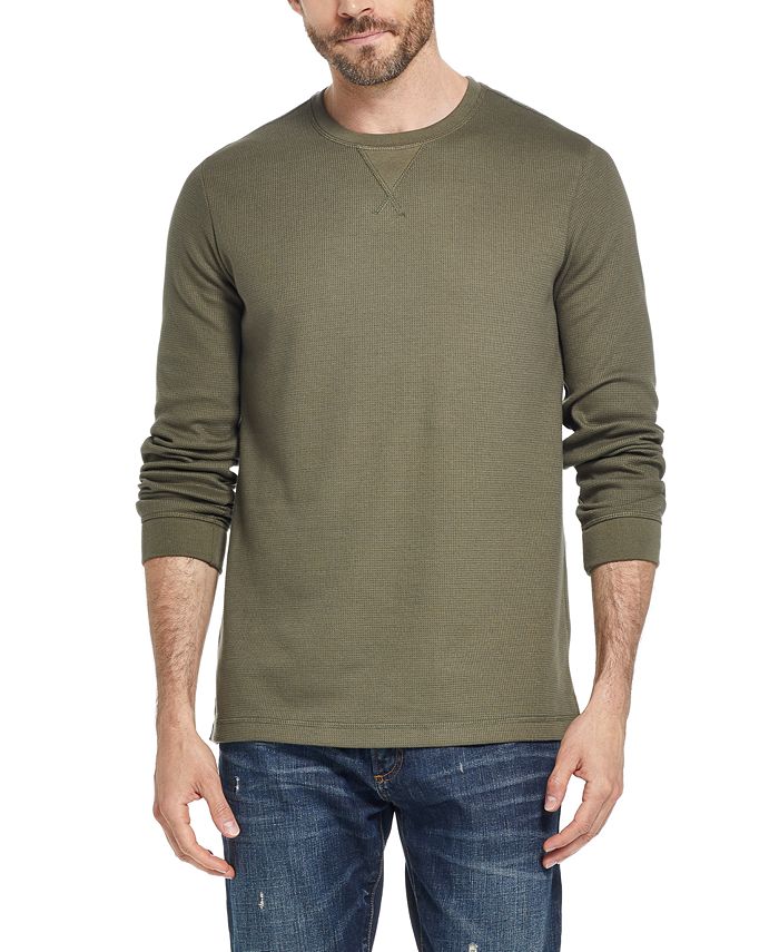 Weatherproof Vintage Men's Heather Long Sleeve T-Shirt Green Size Small