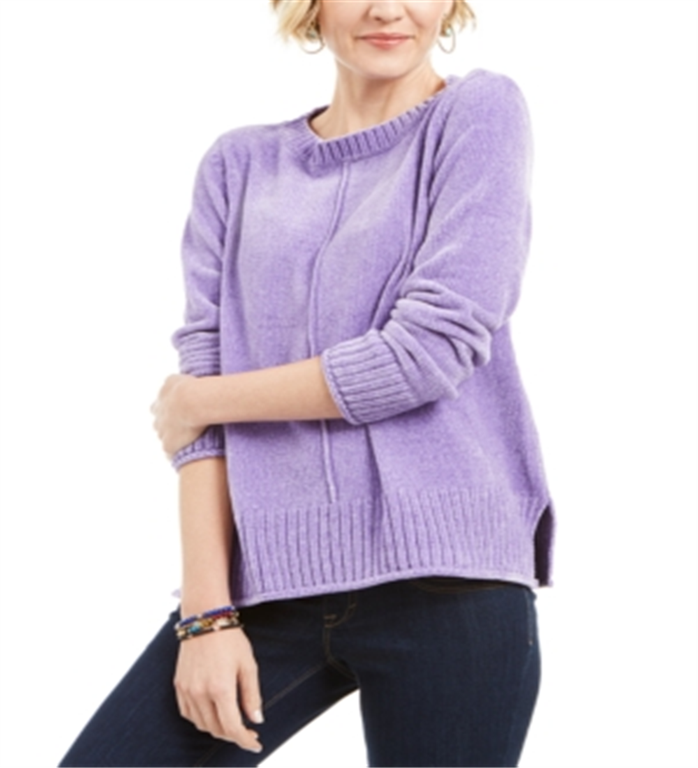 Style & Co Women's Chenille Sweater Purple Size Petite XL