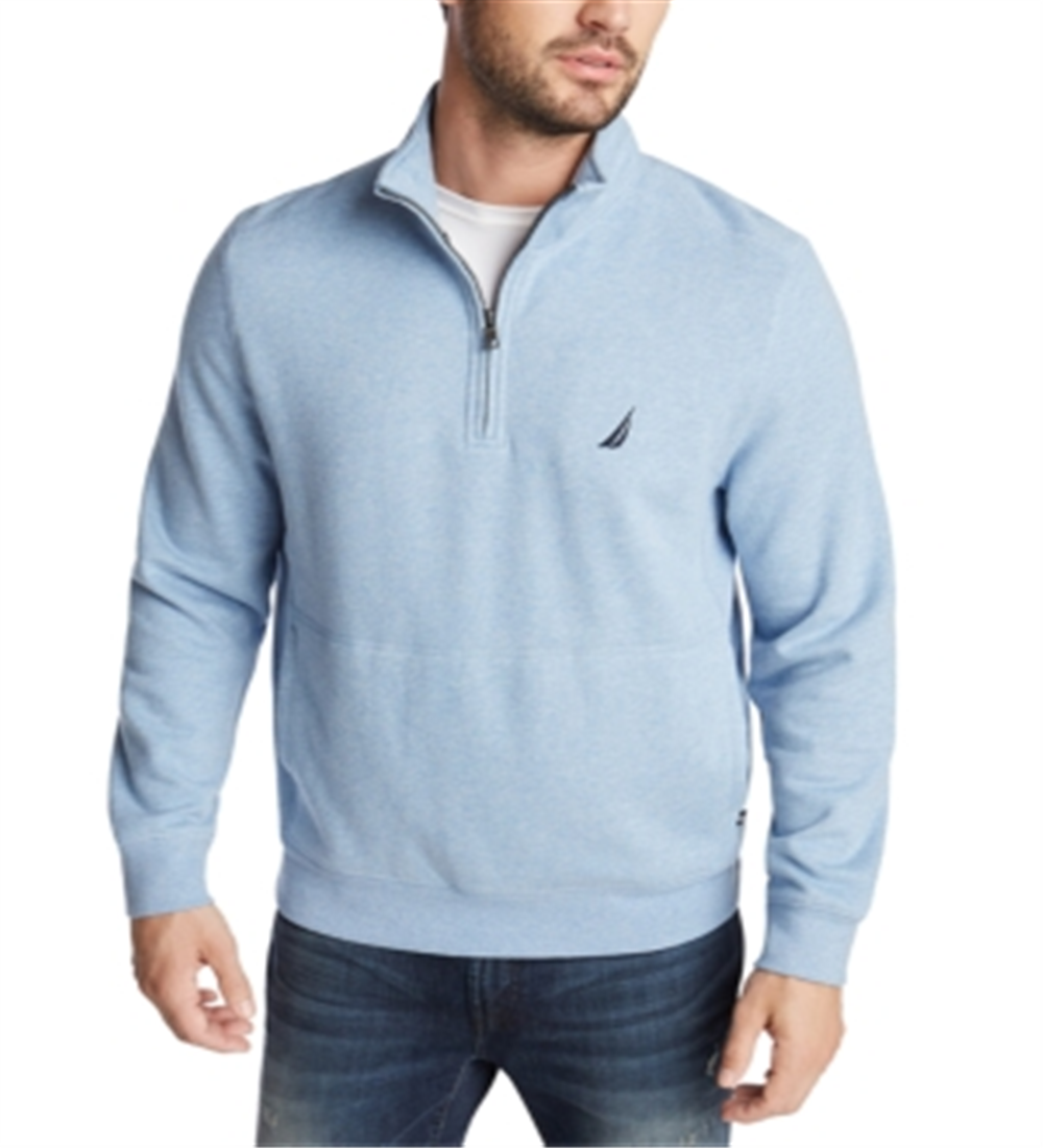 Nautica Sueded Fleece Quarter Zip Pullover Navy Size XL
