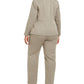 Le Suit Women's Straight Leg Tonal Striped Pants Suit Brown Size 14W