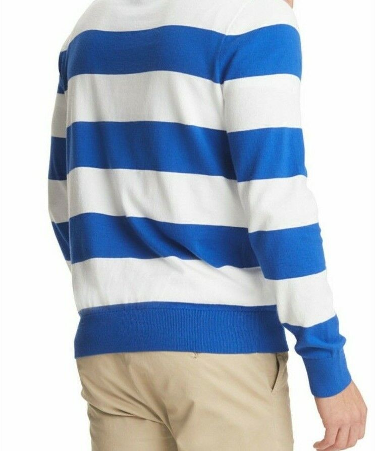 Tommy Hilfiger Men's Signature Rugby Striped Sweater Blue Size XXL