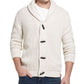 Weatherproof Vintage Men's Cable Knit Shawl Collar Cardigan Sweater Blue Size Medium