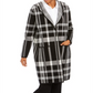 Charter Club Women's Plaid Hooded Coat Black Size Petite SM