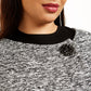 JM Collection Women's Plus Faux Fur TrimPoncho Black Size 0X/1X