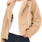 Levi's Women's Pocketed Zippered Sherpa Motorcycle Jacket Brown Size X-Large