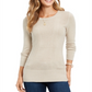 Style & Co Women's Mixed Stitch Sweater Brown Size Medium