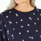 Karen Scott Daisies Fleece Crewneck Top Blue Size XS