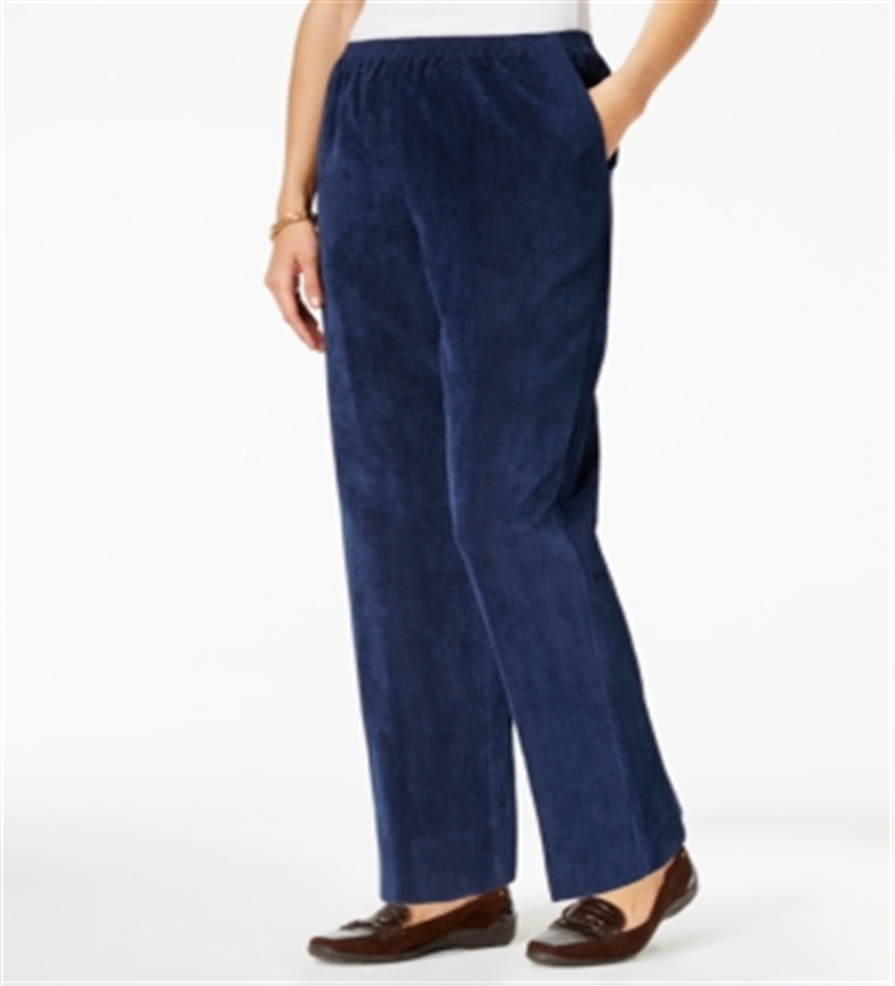 Womens Alfred Dunner Classics Pull on Corduroy Pants Blue Size 14 S