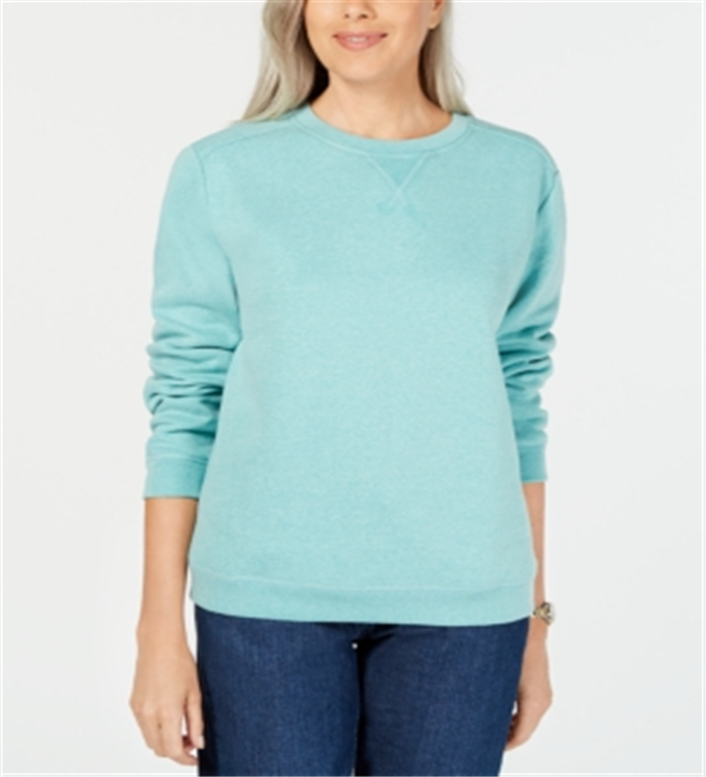 Karen Scott Women's Sport Long Sleeve Crewneck Sweatshirt Blue Size X-Large