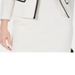 Kasper Women's Contrast Trim Open Front Blazer White Size 16