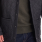 Men's Jacket Quilted Corduroy-Collar Black Size M