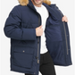Tommy Hilfiger Men's Long Parka With Faux Fur Hood Blue Size Medium
