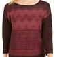 JM Collection Women's Metallic Stitched Drop-Shoulder Sweater Wine Size Medium