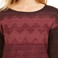 JM Collection Women's Metallic Stitched Drop-Shoulder Sweater Wine Size Medium