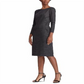 Ralph Lauren Women's Houndstooth Structu Sheath Dress Gray Size 16