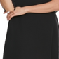 DKNY Women's  Pleated-Sleeve V-Neck Dress Blue Size M