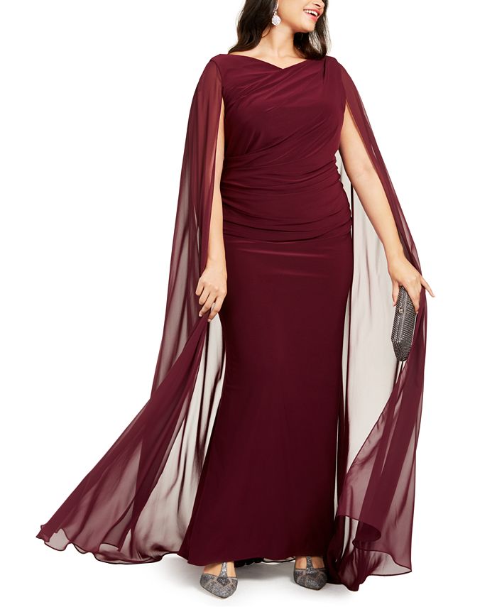 Betsy & Adam Women's Sleeveless Full Length Sheath Formal Dress Red Size 18W