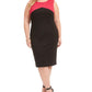 Kasper Women's Color Block Sleeveless Jewel Neck Knee Length Sheath Wear to Work Dress Pink Size 22W