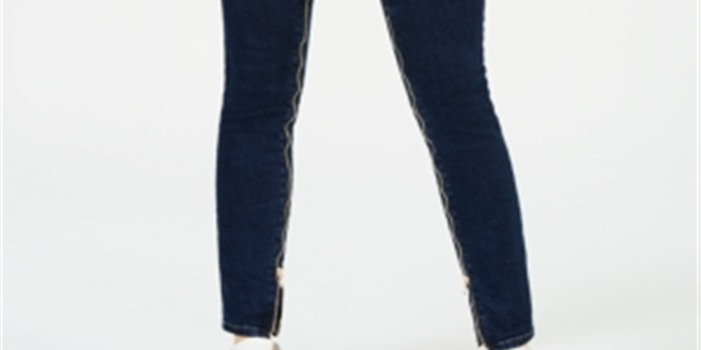 La La Anthony Women's Power Zip Stiletto High Rise Skinny Jeans Blue Size -2