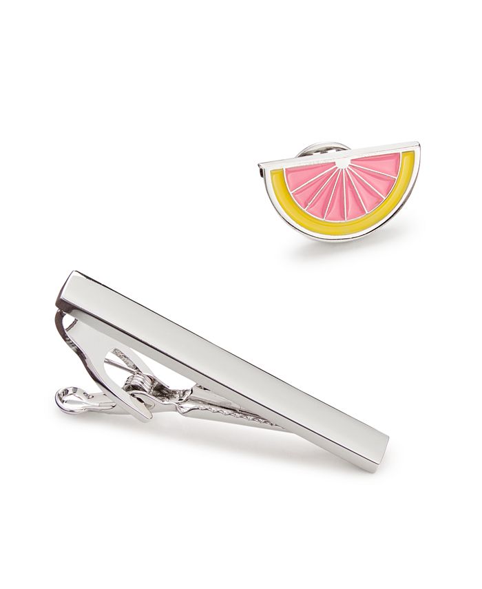 Private Label Women's Lapel Pin Tie Bar Set Grapefruit Accessory Silver Size Regular