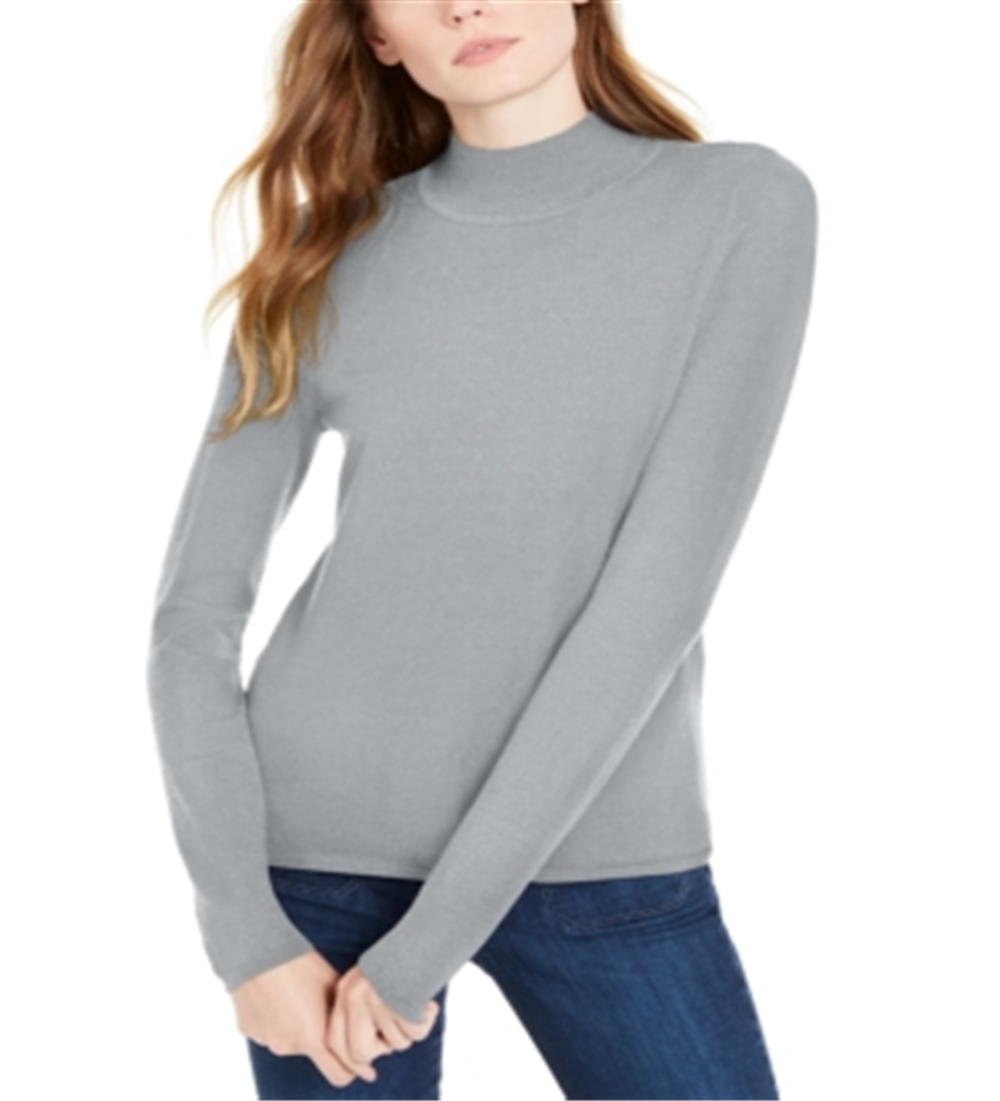 Maison Jules Women's Mock Neck Sweater Gray Size X-Small