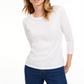 Maison Jules Women's 3/4 Sleeve Solid T-Shirt White Size Medium