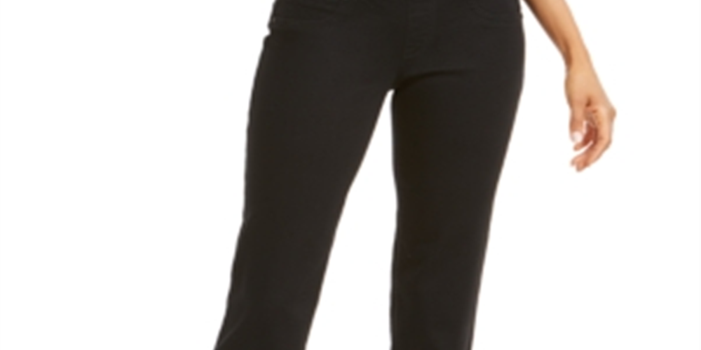 Style & Co Women's Ella Straight Jeans Black Size Petite Small