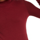 Planet Gold Junior's Mock Neck Lettuce Trim Top Red Size X-Large