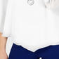 JM Collection Women's Asymmetrical Necklace Blouse White Size Medium