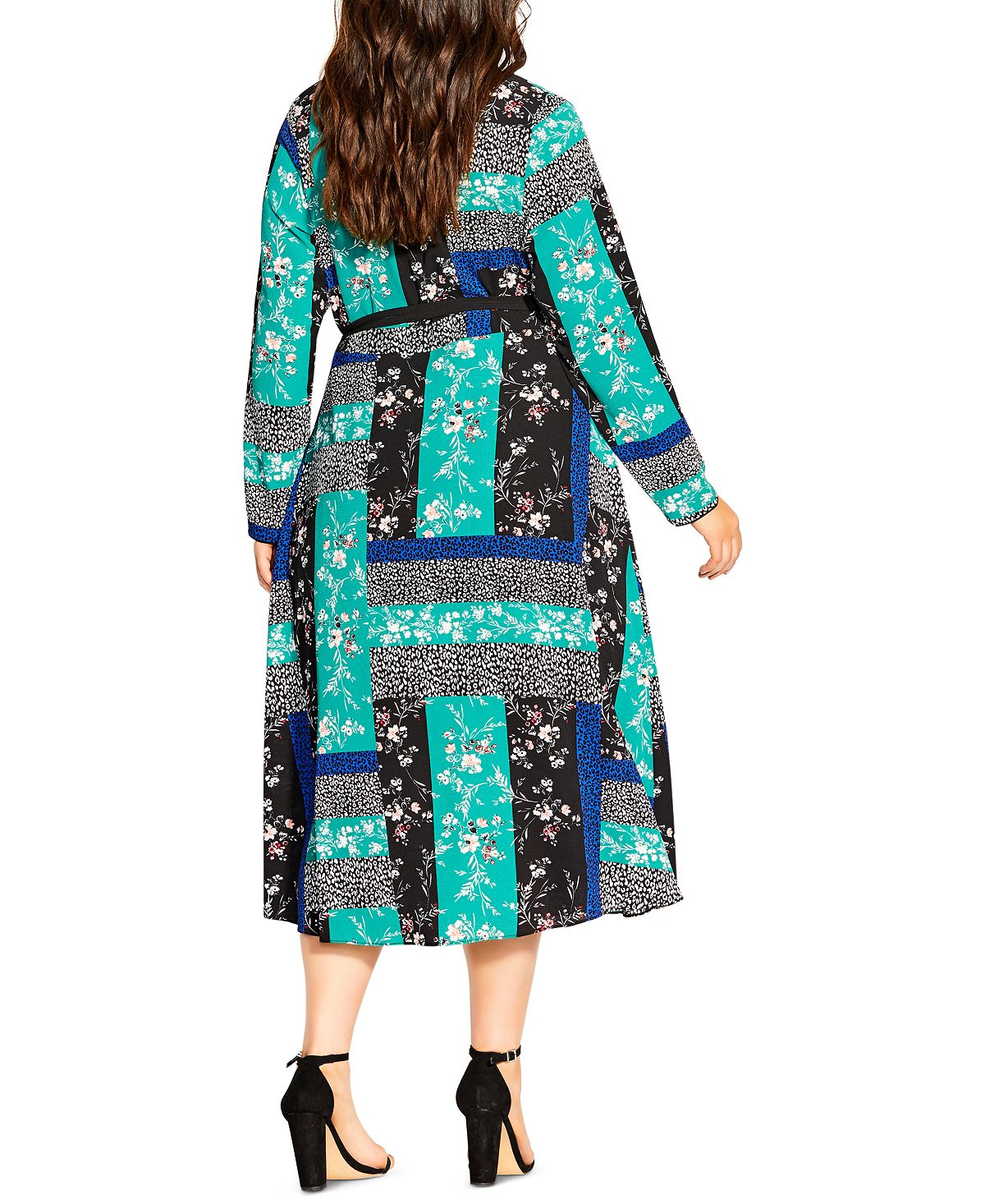 City Chic Women's Patch Dress Green Size Petite Small