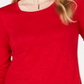 Style & Co Women's Long Sleeve Crewneck Top Red Size XX-Large
