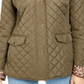 Charter Club Women's Quilted Hooded Jacket Green Size Petite Medium