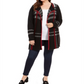 Charter Club Women's Plus Size Plaid Open-Front Cardigan  - Deep Black Size 0X