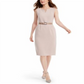 Nine West Women's Sleeveless Notched Belted Dress Adobe Rose Pink Size 10