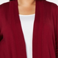 Karen Scott Women's Ribbed Trim Long Cardigan Sweater Black Size 0X
