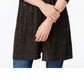 Karen Scott Women's Marled Knit Duster Cardigan -Black Size Petite S/M