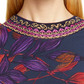 Fuzzi Women's Embroidered Trim Floral Maxi Dress Blue Size Large