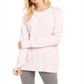 Ideology Women's Ribbed Trim Pull Over Sweatshirt -Pink Size L
