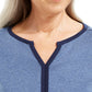 Karen Scott Women's Cotton Tipped Tunic Blue Size S