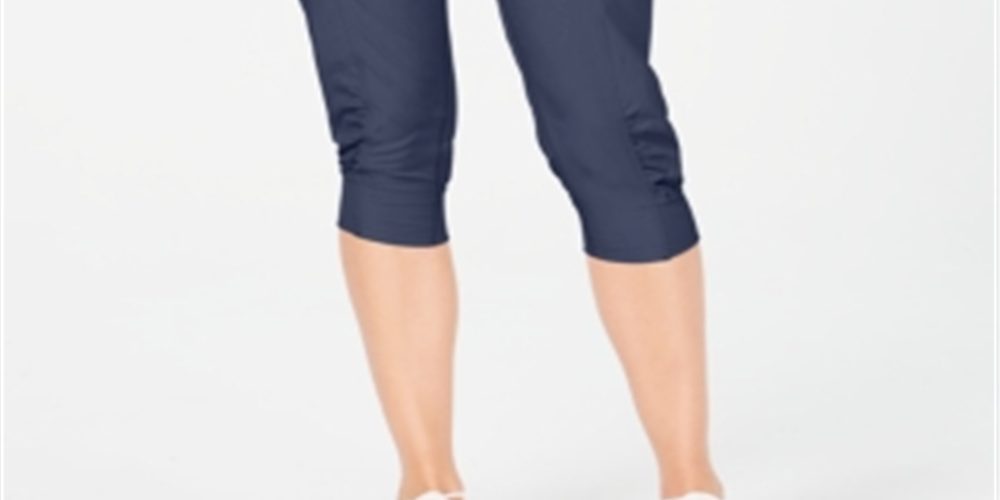Calvin Klein Women's Performance Commuter Active Strech Woven Capri Pants Grey Size XL