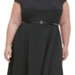 Tommy Hilfiger Women's Plus Belted MIDI Dress Black Size 18 W