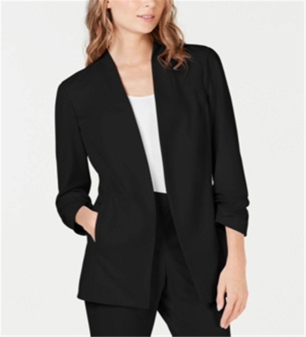 Alfani Women's Solid Blazer Wear to Work Jacket Black Size X-Large