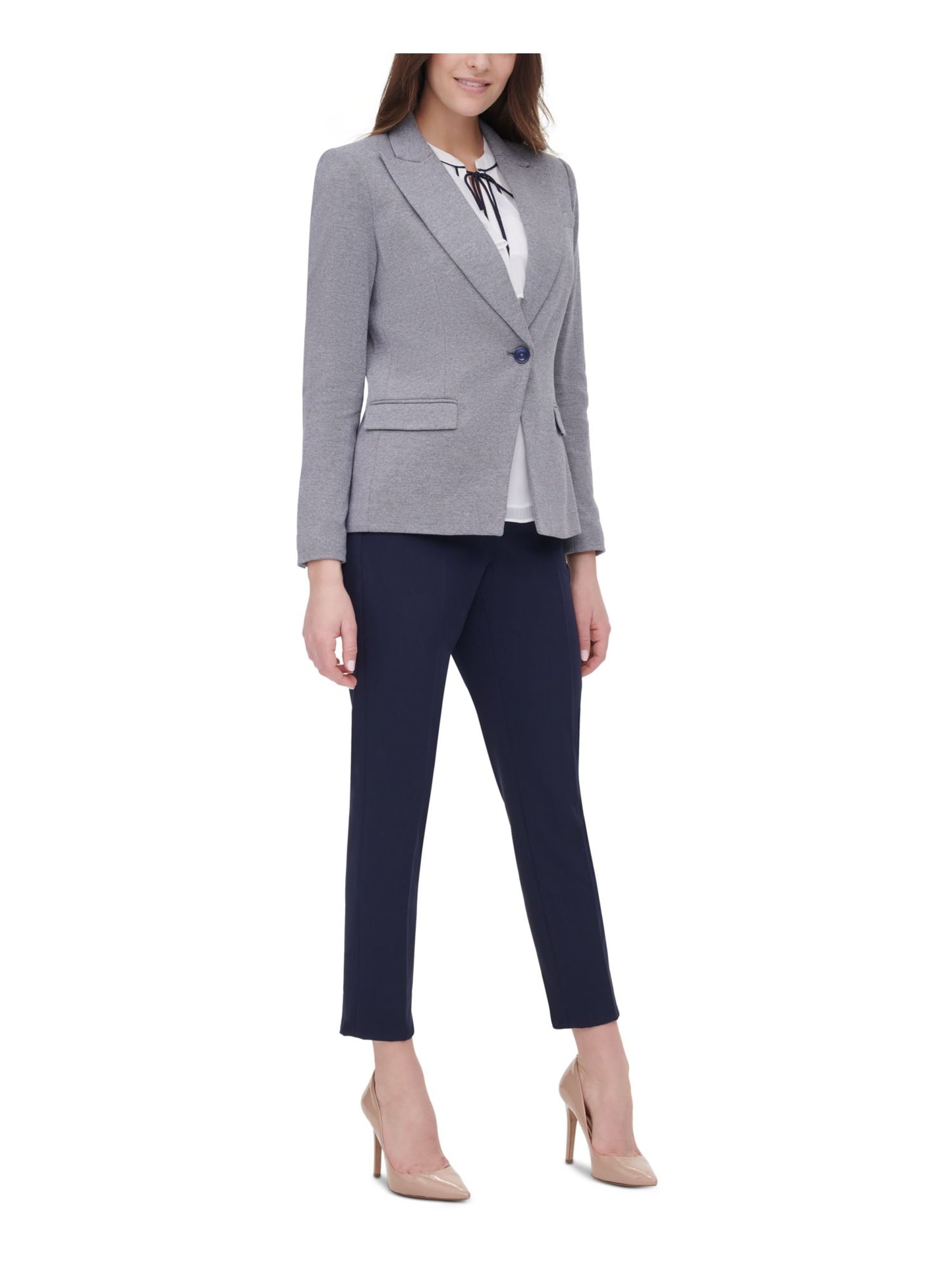 Tommy Hilfiger Womens Blazer Jacket Gray Size 12