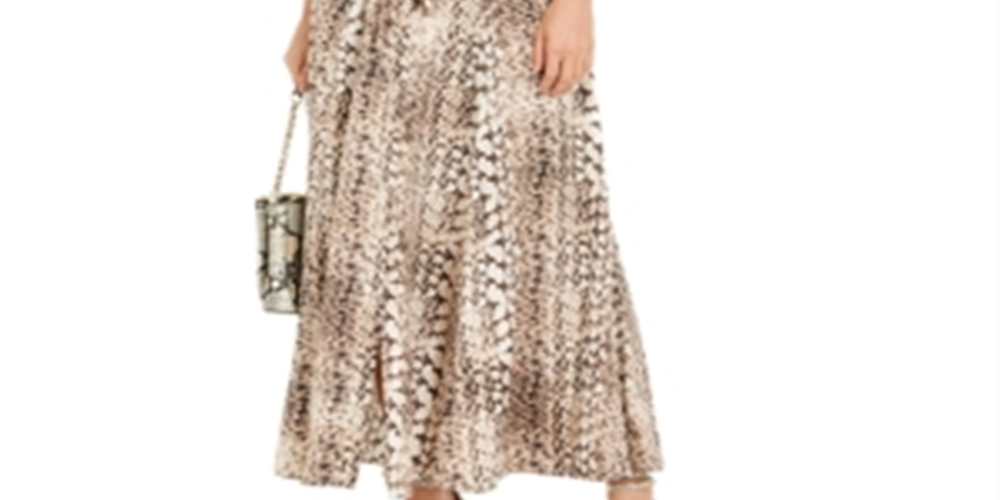 INC International Concepts Women's Animal Print Shirtdress Brown Size 14 Petite
