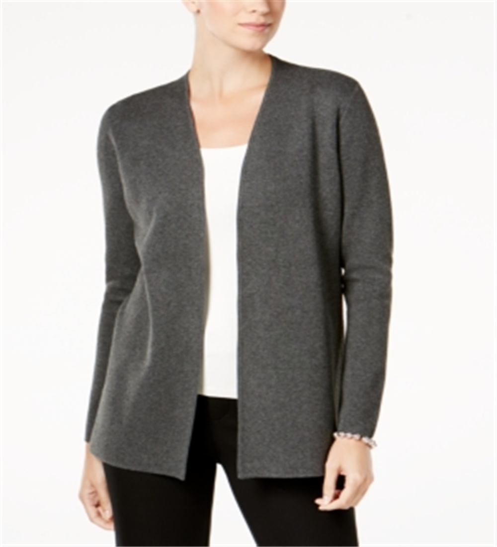 Charter Club Women's Open Front Cardigan Gray Size Petite S