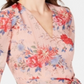 INC International Concepts Women's Blouson Sleeve Wrap Top Pink Size Petite S