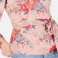 INC International Concepts Women's Blouson Sleeve Wrap Top Pink Size Petite S