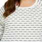 Karen Scott Women's Plus Textured Striped Cotton Top White Size 4X