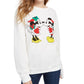 Disney Junior's Mickey & Minnie Fleece Holiday Sweatshirt White Size Large