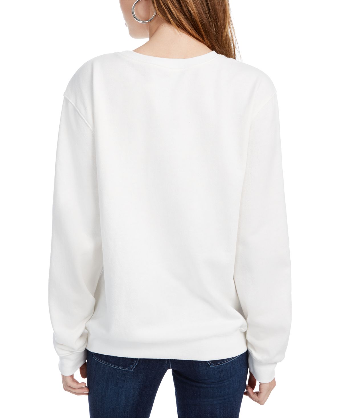 Disney Junior's Mickey & Minnie Fleece Holiday Sweatshirt White Size Large